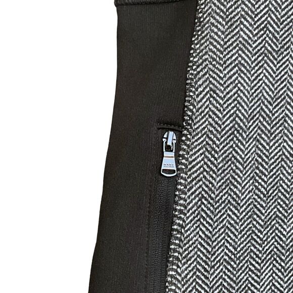 Marc New York Andrew Marc Jacket Women's SZ L Zip Up Black White Herringbone - Picture 9 of 16